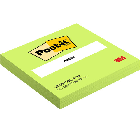 Foglietti riposizionabili Post-it® conf. 10 blocchetti da 100 ff colori assortiti 76x76 mm - 6820-COL-W10